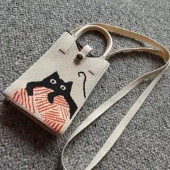 【最終価格】猫デザイン スマホショルダーバッグ