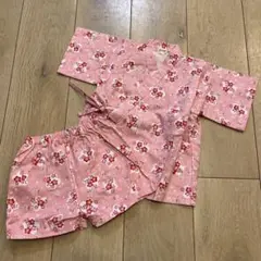 新品未使用タグ付き　ひな祭り　桜柄　ピンク花柄甚平セット