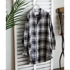 【URBAN RESEARCH DOORS】リネンバンドカラー8分袖シャツ　38のサムネイル