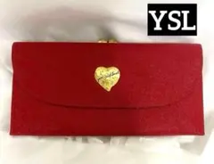 Yves saint Laurent 長財布 がま口 ハート レッド 赤