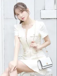 JEWELS ツイードローライズミニドレス/キャバドレス