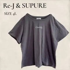 Re-J&SUPURE 半袖カットソー 4L 大きいサイズ ラフ ロゴプリント