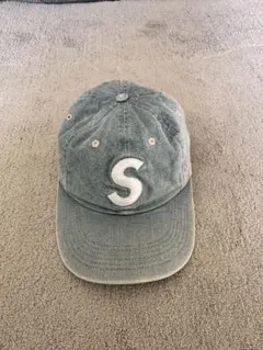 シュプリーム SUPREME Sロゴ キャップ グリーン 緑 コーデュロイ