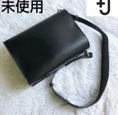 未使用 ユニクロ×ジルサンダー　ショルダーバッグ　レザー　シボ革　ブラック　＋j