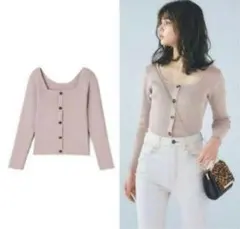 GRL 【M】 グレイル スクエアネックリブニットトップス[rut375] 春