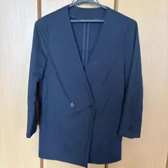 THE SUIT COMPANY she ノーカラージャケット ネイビ