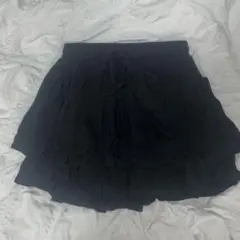 レイヤーフリルスカート　黒