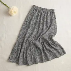 【INDIVI】小花柄 マーメイド フレア ロングスカート【M】のサムネイル