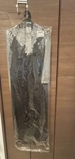 ☆きた様用☆【LEJA】レースネック透け袖スリットキラキラロングドレスワンピース