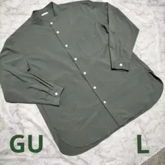 GUオーバーサイズバンドカラーシャツ Lsize