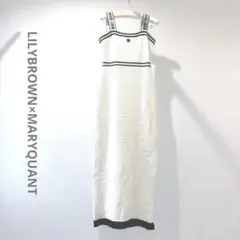 【LILYBROWN×MARYQUANT】ロゴジャガードニットキャミワンピース