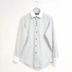 JOVIAL RUSH ストライプ 長袖シャツ グレー 長袖 M フォーマル