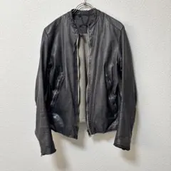 洗える極上レザー！シシ Sisii シングルライダース 墨黒 牛革 本革