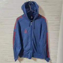 【M】ルコックスポルティフ フルジップ スウェットパーカー ロゴ ブルー