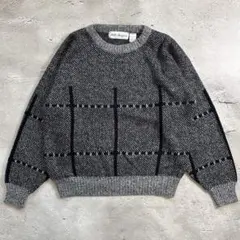 00’s vintage 総柄ニット ウィンドウペン デザインニットのサムネイル