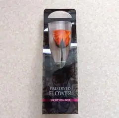 フロールエバー プリザーブドフラワー 薔薇 ローズ オレンジ 1輪