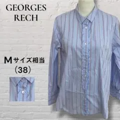 ☆美品☆ ジョルジュレッシュ ストライプ シャツ 長袖 上品 細見え Mのサムネイル