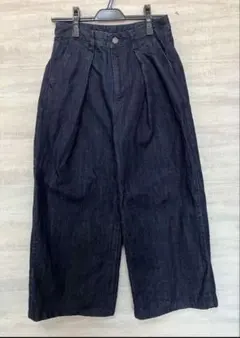 【美品】GU バギーパンツ　ネイビー