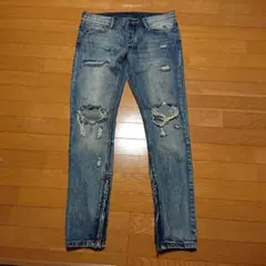 mnml ミニマル スキニーデニム ダメージ加工 34インチ