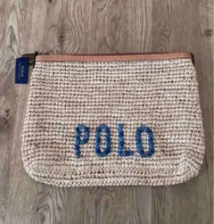 POLO ラルフローレン　ラフィア　ポーチ　クラッチバッグ　米国購入　新品