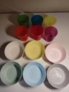 IKEA KALAS ボウル&コップ　カラフル
