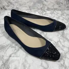 【美品】 Le Talon パンプス フラットシューズ グリッター 23cm