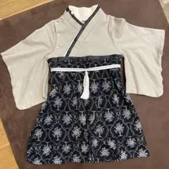 和風デザイン ドレス サイズ90 グレー ネイビー　ロンパースタイプ　男の子