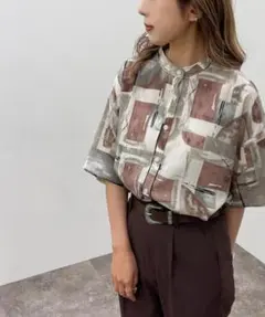 apres jour mignon 柄バンドカラーシャツのサムネイル