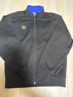 90s adidas アディダス トラックジャケット ブルーー 刺繍ロゴ