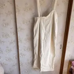 古着 Samansa Mos2 アイボリー コーデュロイ サロペット