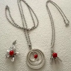 珊瑚 ネックレス2本＋ペンダントトップのみ1個