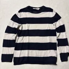 H&M ネイビーとホワイトストライプ 長袖カットソー 6-8歳
