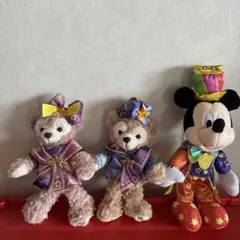 ディズニー40周年ミッキー ダッフィー シェリーメイ ぬいぐるみバッジセット
