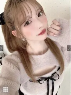 GRL フロントオープンリボンシャギーリブニットトップス[pm828] ピンク