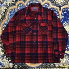 ペンドルトン　ボードシャツ　70s 赤×紺