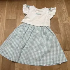 メゾピアノ　ギンガムチェック　ワンピース　120