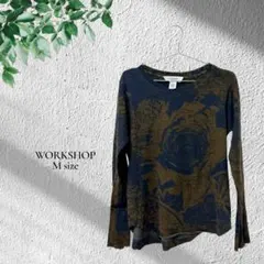 WORKSHOP【M】花柄 長袖Tシャツ セーター ニット オシャレ 秋冬