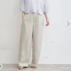 IENA サテンイージーパンツ38ナチュラル