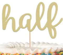【同梱300円】木製 ケーキトッパー 誕生日 ハーフバースデー