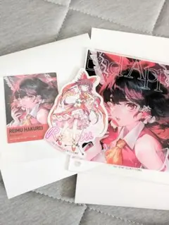 東方　博麗霊夢 　CDジャケット風アクリルボード　ダイナカットステッカー