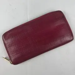 希少品 ロエベ レザー 長財布 ラウンドファスナー アナグラム ピンク