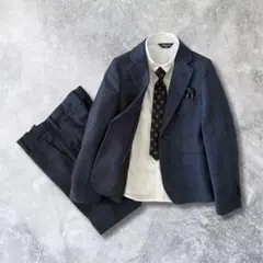 男の子 フォーマルスーツ 5点セット 卒園 入学 ネイビー 120