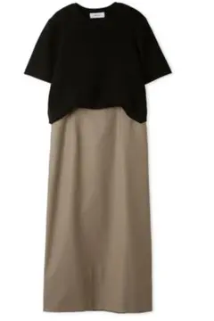 ミラオーウェン ニットTシャツドッキングワンピース