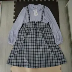 新品タグつき、PomonaKiss長袖ドッキングワンピース 150cm