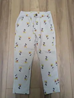 プティマイン　ディズニー　ミッキーマウス プリントパンツ　110cm　ベージュ