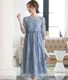 総レース　ワンピースドレス　結婚式