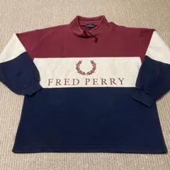 FRED PERRY ハイネック トレーナー L 切替　スウェットのサムネイル