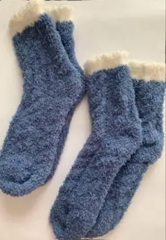 ルームソックス2足セット　ネイビー×ホワイト2足セット　ふわふわ　即購入OK