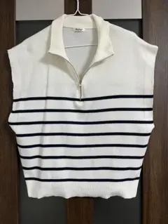 Rafnaf ハーフジップ ボーダー ニットベスト L