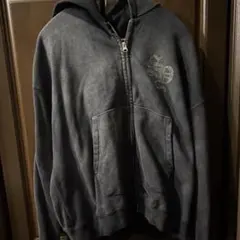 ダークグレー フードパーカー